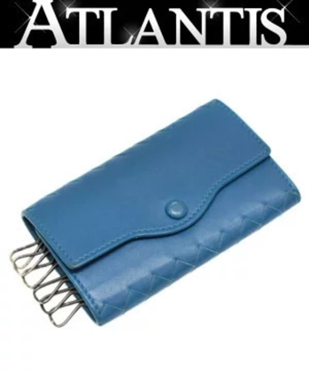 Bottega Veneta Intrecciato Case Leather Blue